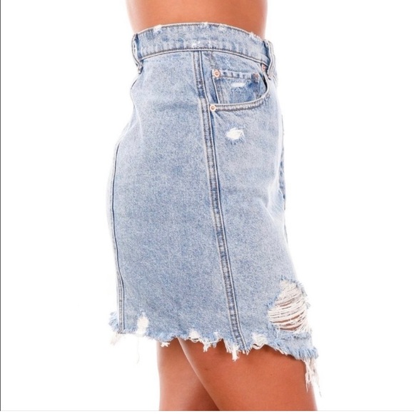 NWOT Free People Surfs Up Denim Skirt - Picture 2 of 4